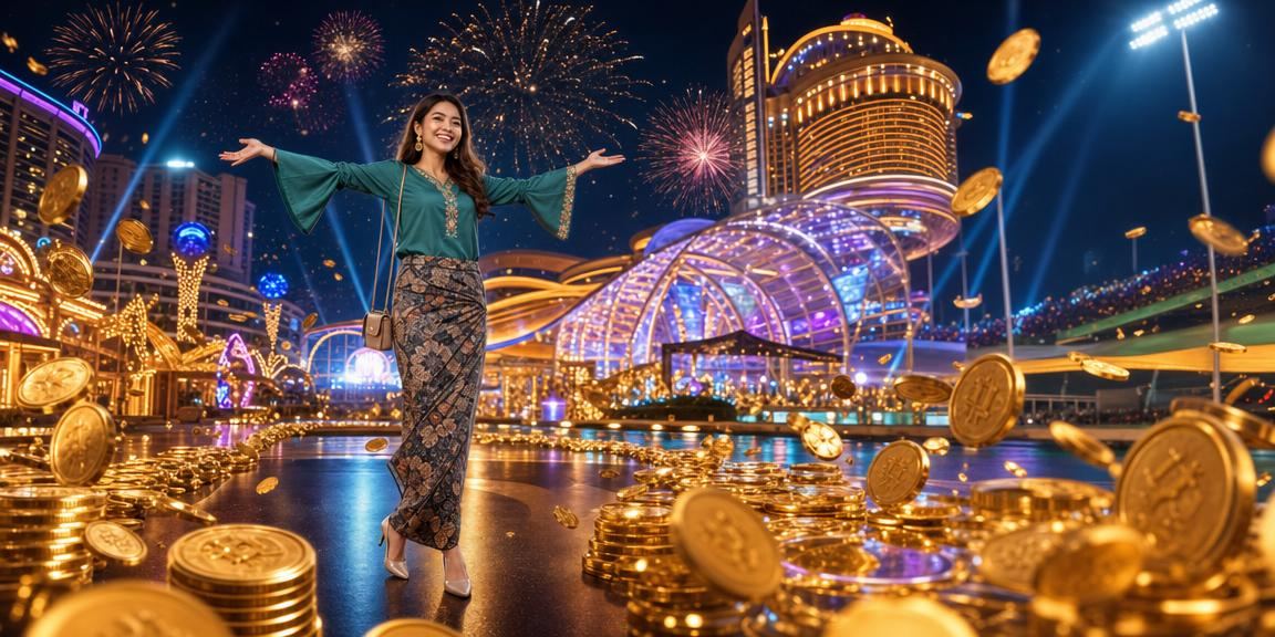 Pemain menikmati permainan slot bertema Hari Raya dengan grafik gemilang